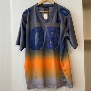Vintage FUBU Jersey 05 Orange Grey Gradient Mesh Football Shirt Size Large